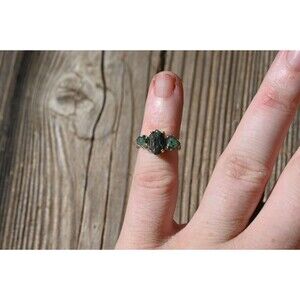 Engagement ring Emerald Natural real and raw size 3 4 5 6 7 8 9 10 11 12 anniver
